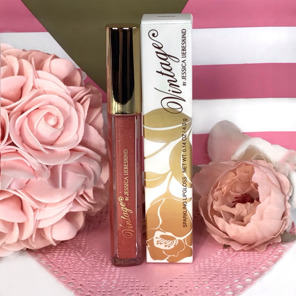 💜 2/$29! Vintage by Jessica Liebeskind SPARKLING LIPGLOSS Lip Gloss Papaya BNIB